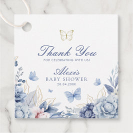 Blue Butterfly Tack Boy Baby Shower Gåvor Etiketter