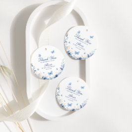 Blue Butterfly Tack Boy Baby Shower Gåvor Etiketter