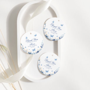 Blue Butterfly Tack Boy Baby Shower Gåvor Etiketter
