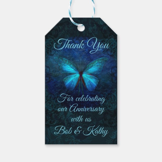 Blue Butterfly Tack Presentetikett (Framsidan)
