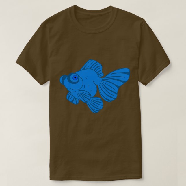 Blue Butterfly Telescope Goldfish T Shirt (Design framsida)