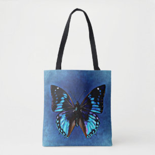 Blue Butterfly Tote Tygkasse