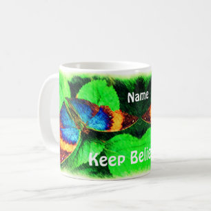 Blue Butterfly Tro inspirationsgivande Ord Kaffemugg