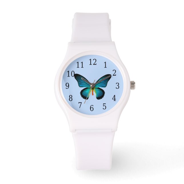 Blue Butterfly Watch Armbandsur (Framsida)