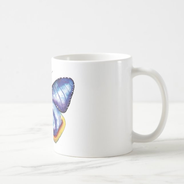 Blue Butterfly Watercolor Art Mugg (Höger)