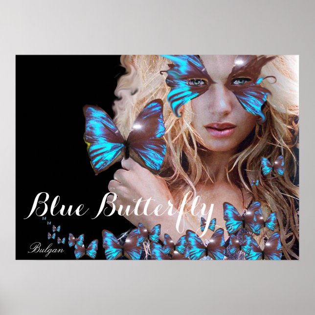 BLUE BUTTERFLY WOMAN POSTER (Framsidan)