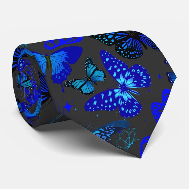 Blue Butteries Mönster 2506. D Grått BG Slips (Rullad)