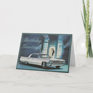Blue Cadillac Elegant Birthday Card Kort