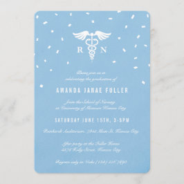Blue Caduceus Nurse Studentkort Inbjudningar