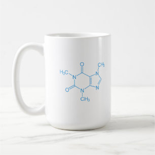 Blue Caffeine Molecule Kaffemugg
