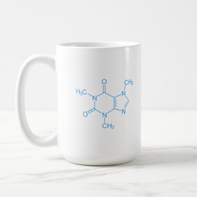 Blue Caffeine Molecule Kaffemugg (Vänster)