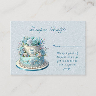 Blue Cake Flowers Baby Shower-hölje Tilläggskort
