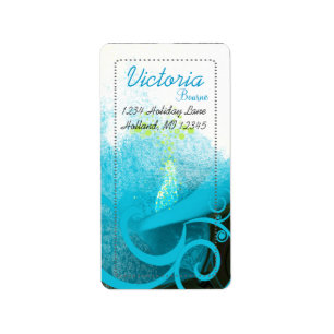 Blue Cala Lily Returetiketters Adressetikett