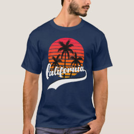Blue California Summer Retro Sunset Manar-Shirt T Shirt