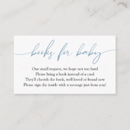 Blue Calligraphy Bokar for Baby Request Tilläggskort