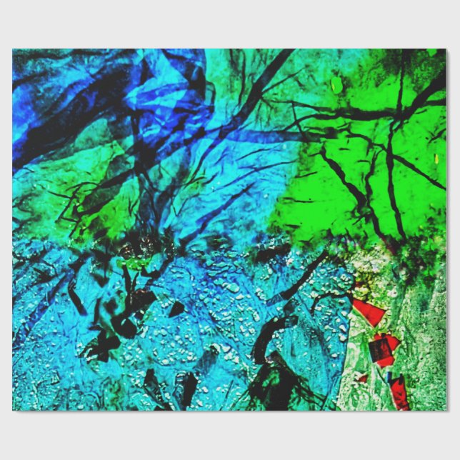 Blue calm abstract Wrapping Paper,Dazzling blue Presentpapper (Platt)