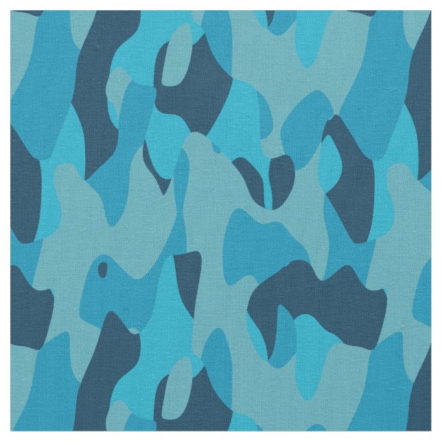 Blue Camo abstract Tyg (Närbild)