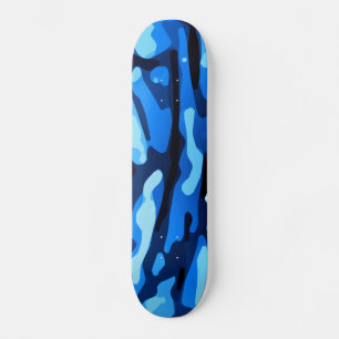 Blue Camo Abstrakt Mönster Mini Skateboard Bräda 18,7 Cm