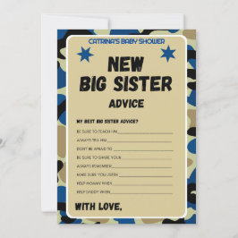 Blue Camo Baby Shower - Editable Namn, 5x7 Inbjudningar