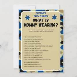 Blue Camo Baby Shower - Editable Namn, 5x7 Inbjudningar