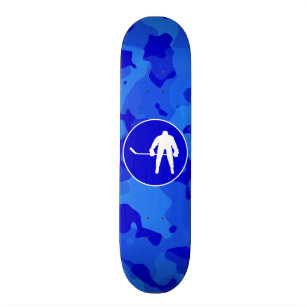 Blue Camo; Camouflage Hockey Skateboard Bräda 20 Cm