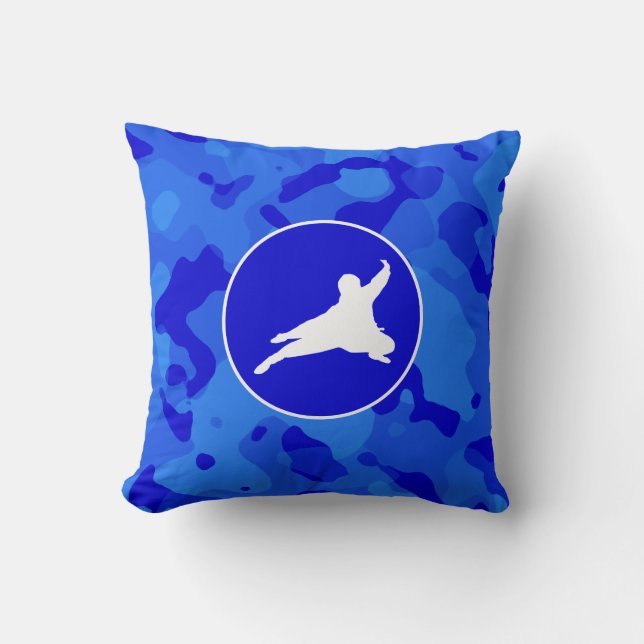 Blue Camo; Camouflage Ninja Kudde (Framsida)