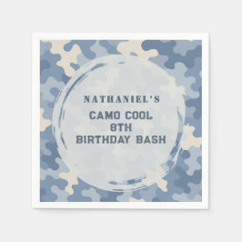 Blue Camo Milio Birthday | Armé Party Pappersservett