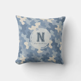 Blue Camo Milio Monogram Kudde