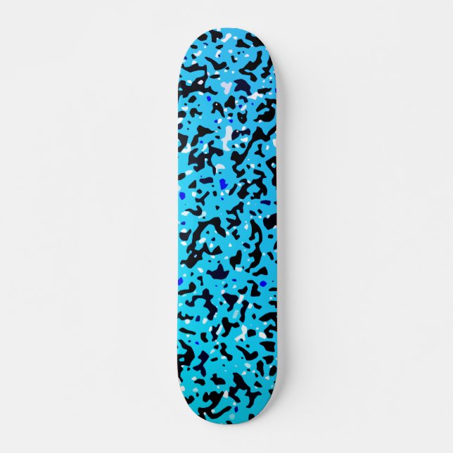 Blue Camo Mönster Mini Skateboard Bräda 18,5 Cm (Framsida)