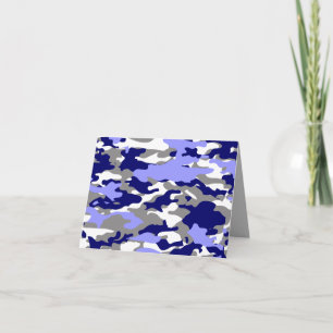 BLUE CAMO - NOTECARD KORT