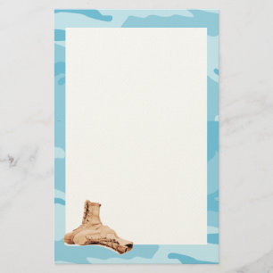 Blue Camo och Combat Boots Brevpapper