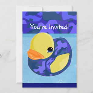 Blue Camo Rubber Ducky Inbjudningar