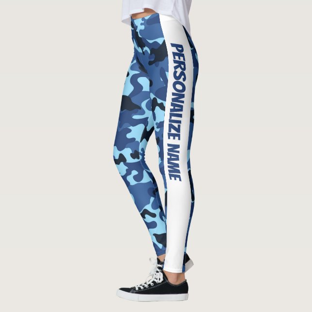 Blue Camouflage PERSONALIZE Leggings (Vänster)