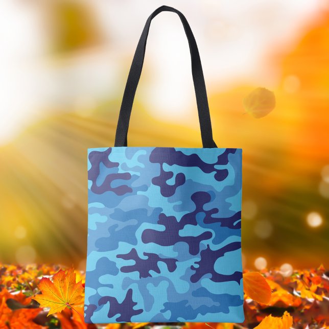 Blue Camouflage Snyggt Preppy Camo Carryall Tygkasse (Skapare uppladdad)