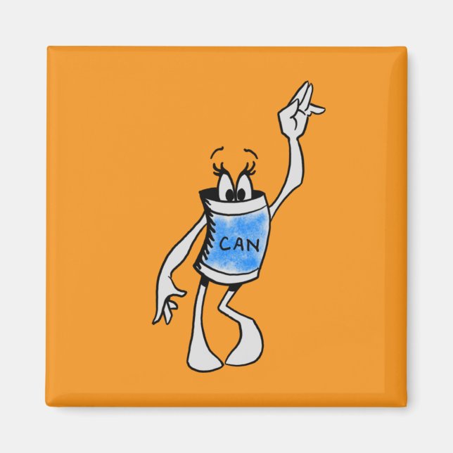 Blue Can Creature Square Magnet (Framsidan)