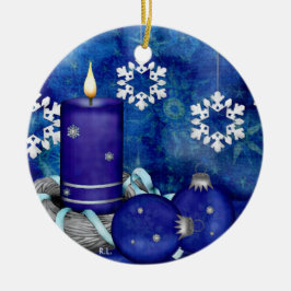 Blue Candle-jul Julgransprydnad Keramik