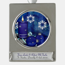 Blue Candle-jul Silverfärgad Julgransprydnad