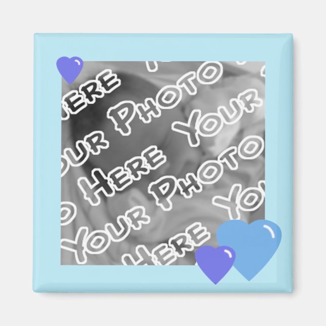 Blue Candy Hearts Magnet (Framsidan)