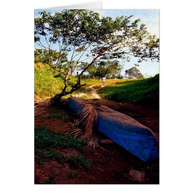 Blue Canoe och Tino också Hälsningskort (Framsidan)