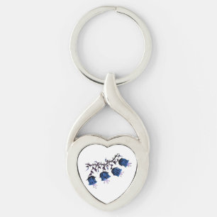 Blue Canterbury Klockor Twisted Heart Metall Keych Silverfärgad Nyckelring