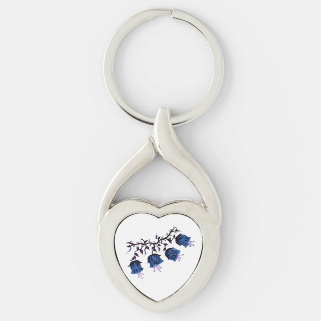 Blue Canterbury Klockor Twisted Heart Metall Keych Silverfärgad Nyckelring (Framsidan)