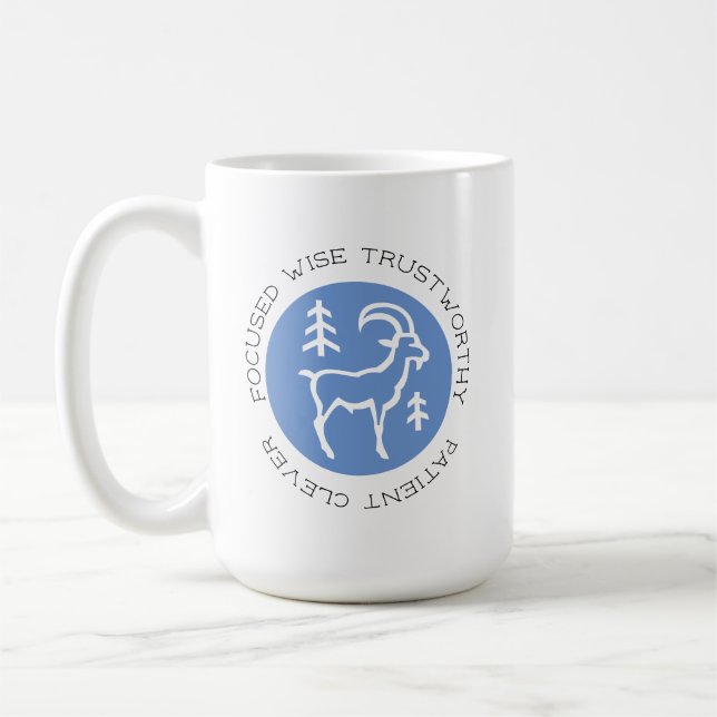 Blue Capricorn Zodiac Stjärntecken Personality Tra Kaffemugg (Vänster)