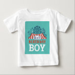 Blue Carnival Circus Baby Birthday Kids HouseParty T Shirt<br><div class="desc">Födelsedag är en årlig milstolpe som vi ser fram emot. Sparka av det här monumentala firande med våra födelsedagsfester i Carnival Circus Baby Birthday Kids House Party Design. Anpassa det med party-detaljerna! Vi hoppas att vår Carnival Circus Baby Birthday Kids House Party Design ger er party så mycket glädje som...</div>