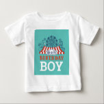 Blue Carnival Circus Baby Birthday Kids HouseParty T Shirt<br><div class="desc">Födelsedag är en årlig milstolpe som vi ser fram emot. Sparka av det här monumentala firande med våra födelsedagsfester i Carnival Circus Baby Birthday Kids House Party Design. Anpassa det med party-detaljerna! Vi hoppas att vår Carnival Circus Baby Birthday Kids House Party Design ger er party så mycket glädje som...</div>