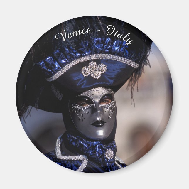 Blue Carnival Costume - Venedig, Italien Magnet (Framsidan)