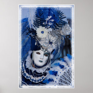 Blue Carnival Costume, Venedig Poster
