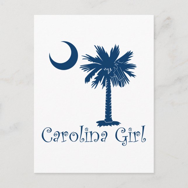 Blue Carolina Girl Palmetto Vykort (Framsida)