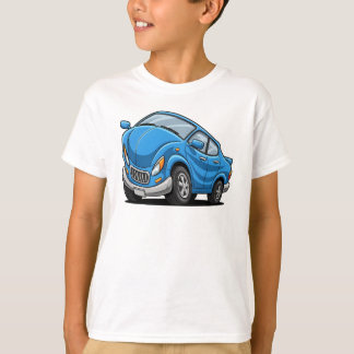 Blue Cartoon Car T Shirt