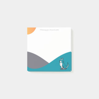 Blue Cartoon Dog Drawing Post-It Notes