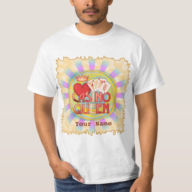 Blue Casino Queen T Shirt (Framsida)